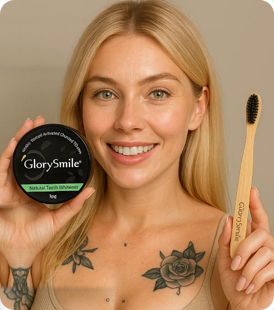 GlorySmile charcoal pot with bamboo toothbrush